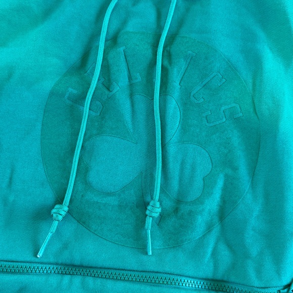 NBA Men's Green Crewneck Hoodie with White Logo - Picture 2 of 5